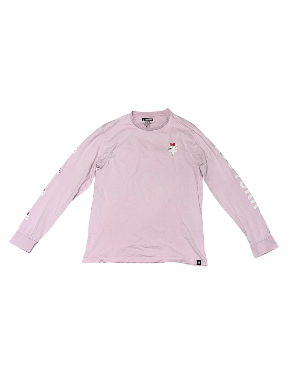 Zoo York Pink Long Sleeve Shirt Women’s Size Large Rose Design 100% Cotton Top